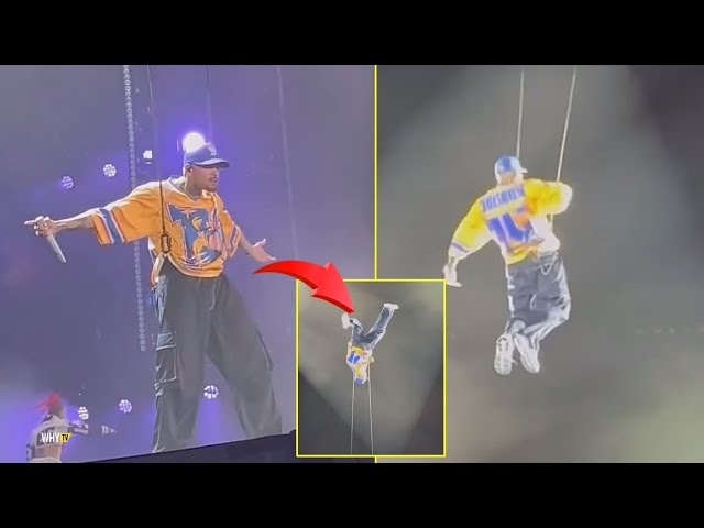 Chris Brown Flying In The Air During His Live In Johannesburg 'King Of RNB Is In The Building'