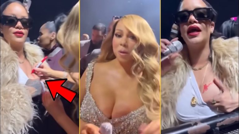 Mariah Carey Signs Rihannas Boobs At Her Concert Last Night And Made Her Dream Come True