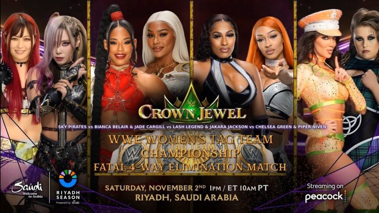 WWE Crown Jewel 2024 Match Card Prediction: Sky Pirates vs Team Bianca vs LL & JJ vs Chelsea & Piper